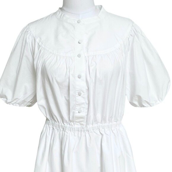 J. Crew Puff sleeve Cotton Poplin Shirtdress White Size Medium and Large NWT - Picture 5 of 16